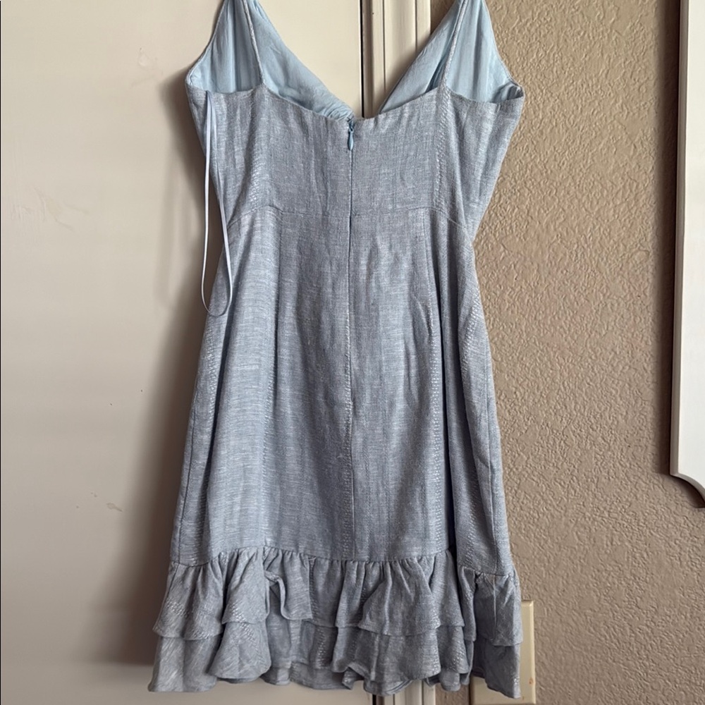 Light Blue Ruffled Mini Dress - Picture 2 of 2